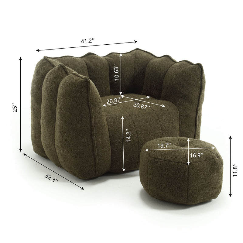 Soft Bean Bag Chair With High Resilient Foam