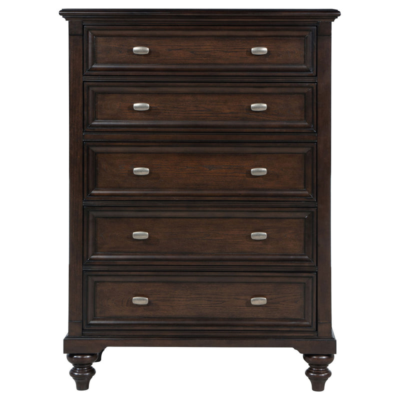 Berwick - 5 Drawer Chest With Felt Lined Top Drawers - Dark Oak