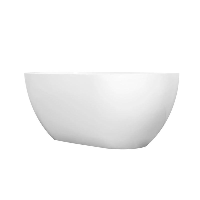 Small Size Stone Resin Solid Surface Oval Shape Freestanding Bathtub For The Bathroom - Matte White