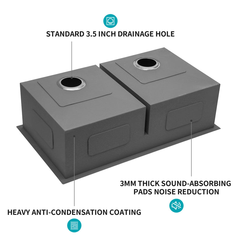 Modern Double Bowl Undermount Sink Design With 10" Deep Basins