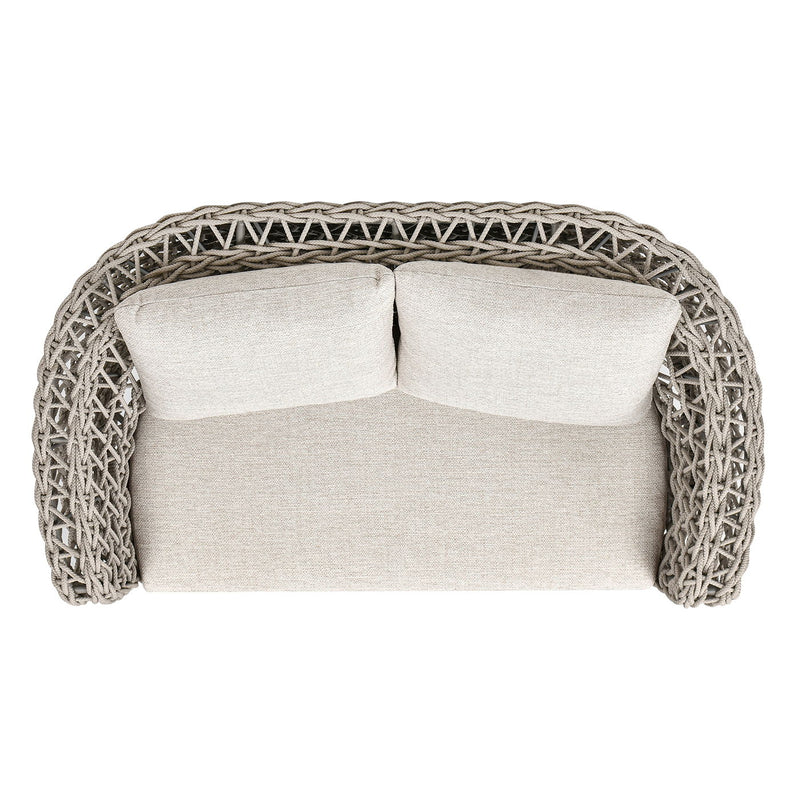Everly - Frame Barrel Deep Seating Patio Loveseat Sofa Axroma Olefin - Beige