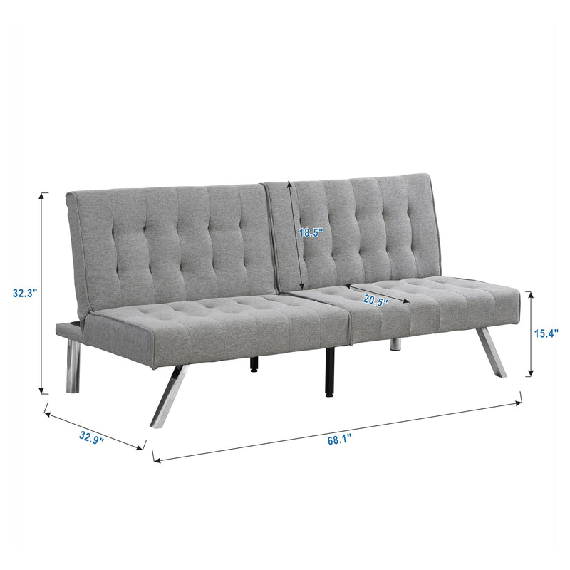 Comfortable Futon Sofa Bed - Gray