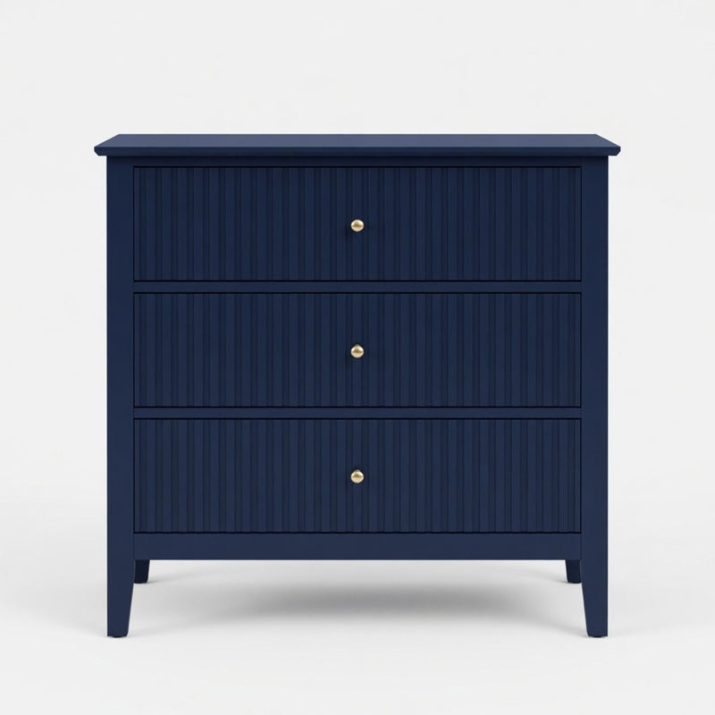 Fluted 3 Drawer Nightstand With Soft Close Slides