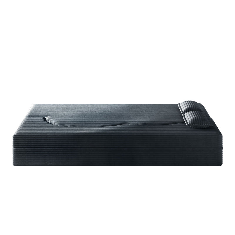 Modern Floor Sofa With 2 Pillows, Convertible Twin Size Folding Mattress For Living Room