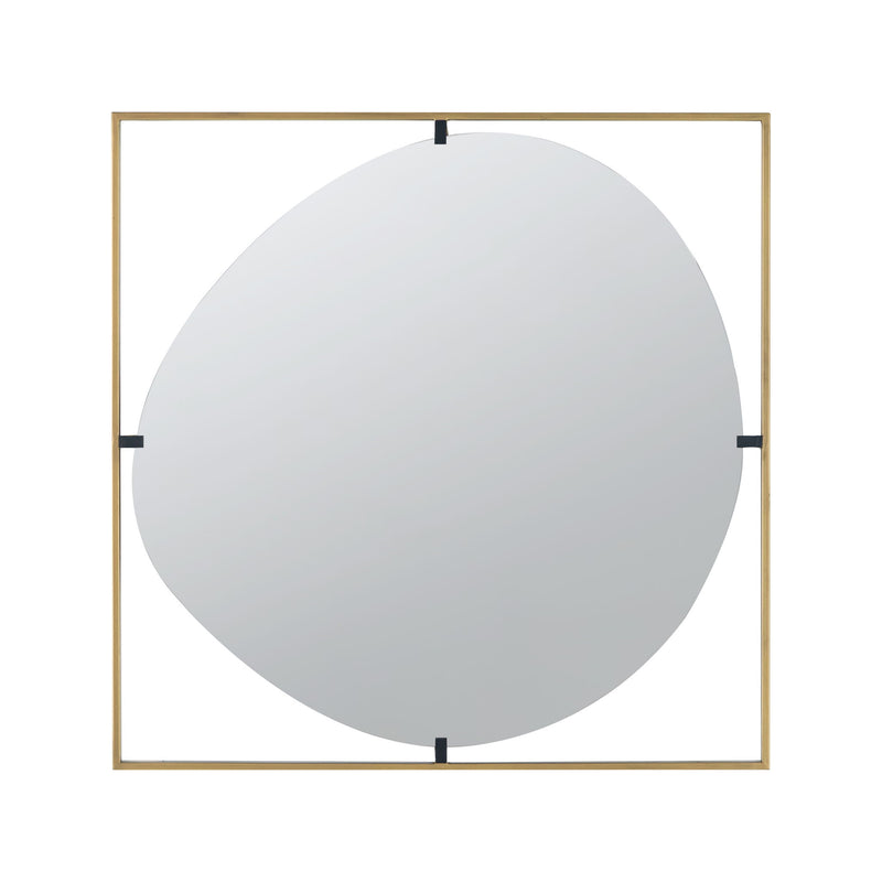 Poppy Mirror With Metal Frame Contemporary Design For Bathroom, Entryway Wall Decor