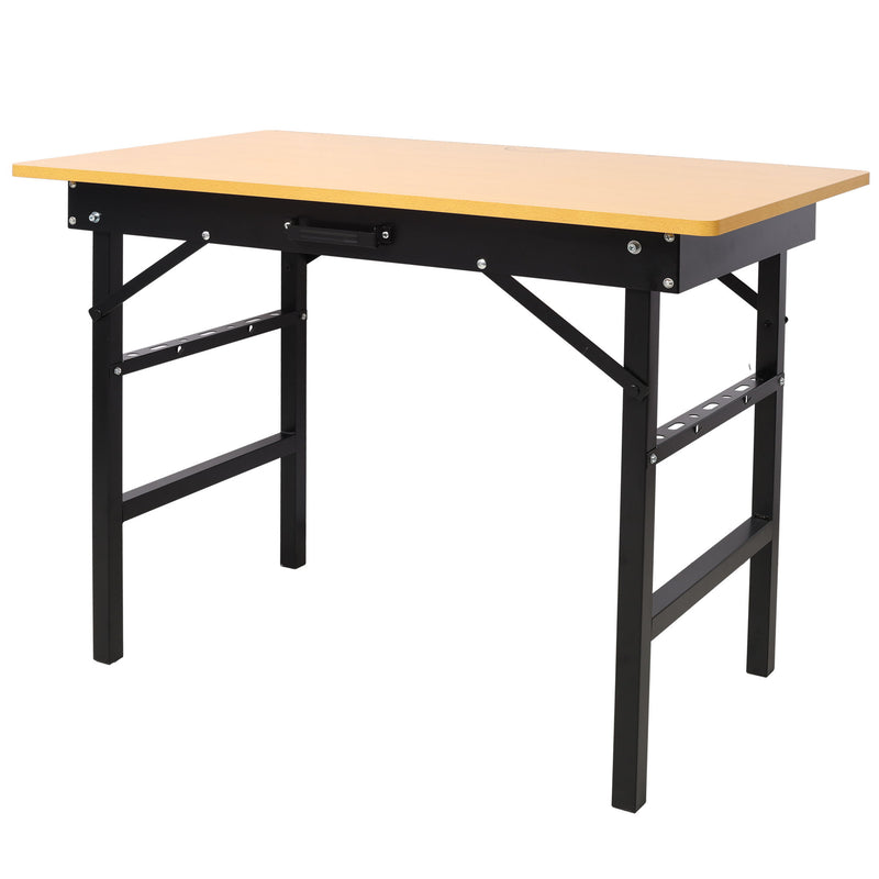 Portable Folding Work Table With Measuring Tape And Angle Finder Steel - Black