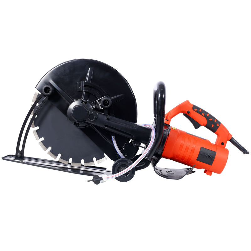 Electric 14" Cut Off Saw With Wet / Dry Functionality And Water Line Attachment Metal, 30" Length - Black