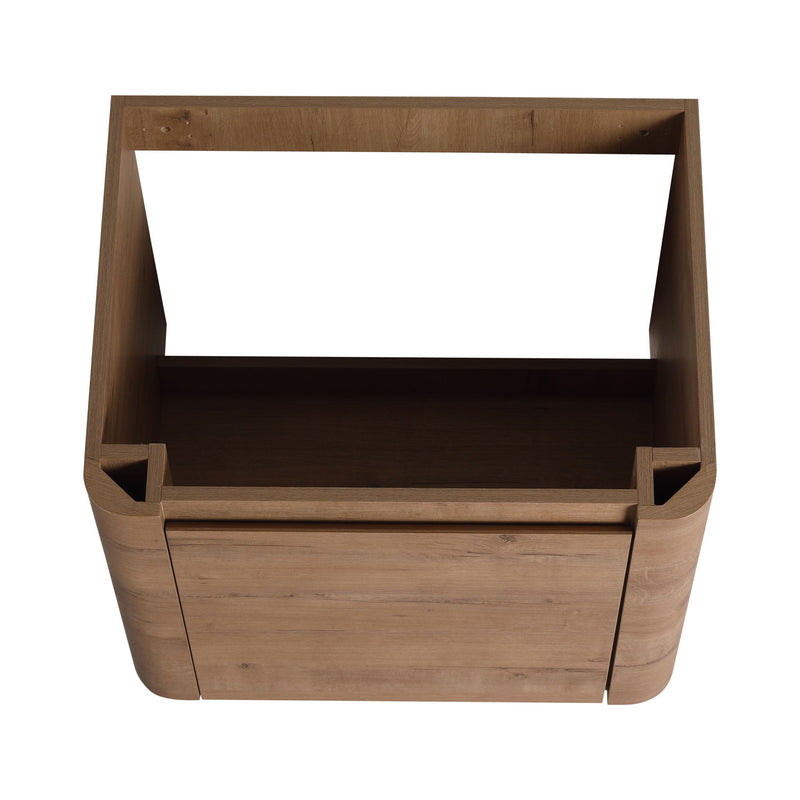 Wall Mounted Bathroom Vanity With Sink And Storage Shelves, Soft Close Doors