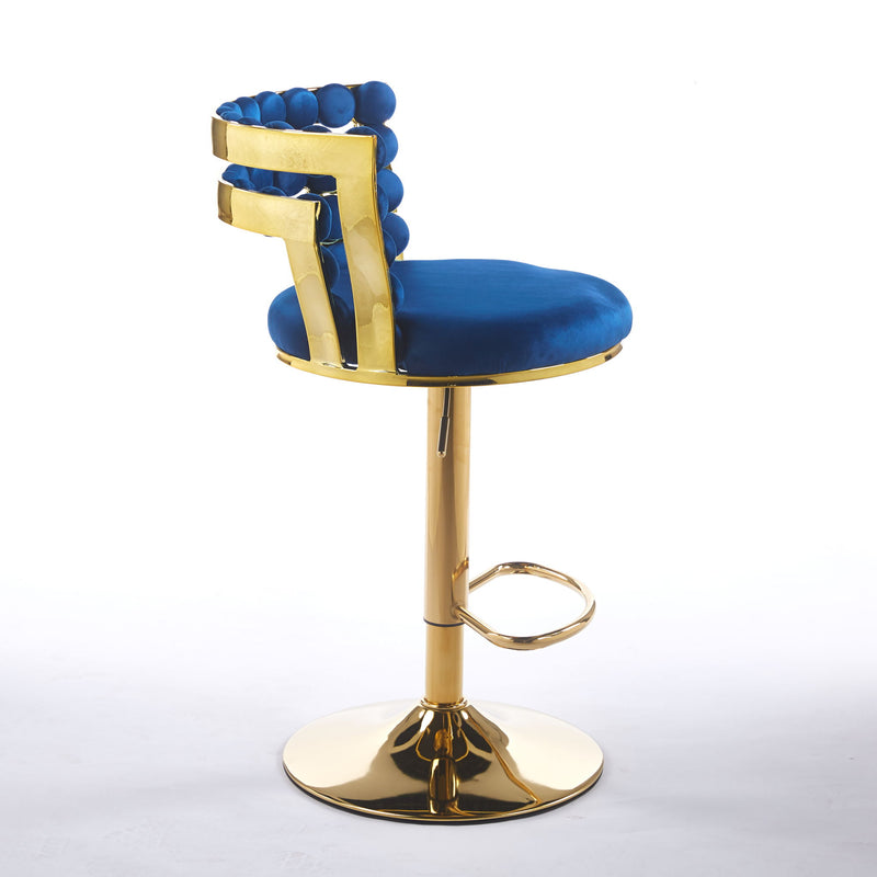 Modern Bar Chair With Iron Tube Legs, Soft Cushions And Comfortable Backrest (Set of 2)