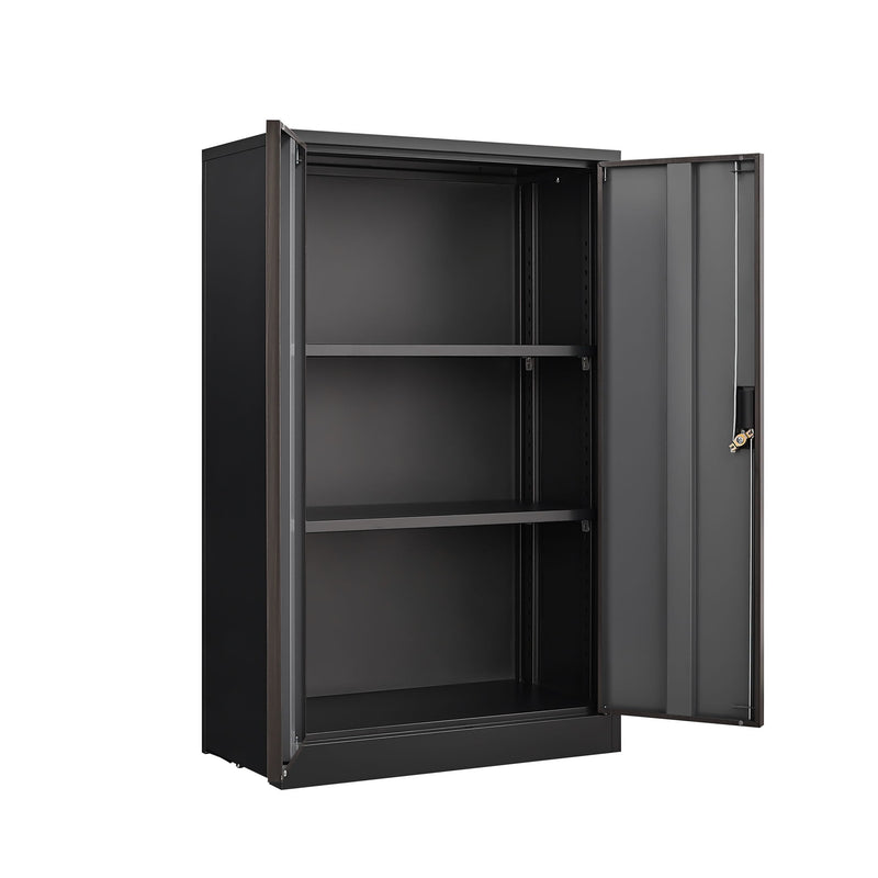 Metal Storage Cabinet With Locking Doors And Adjustable Shelf, Folding Filing Storage Cabinet, Folding Storage Locker Cabinet For Home Office, School, Garage