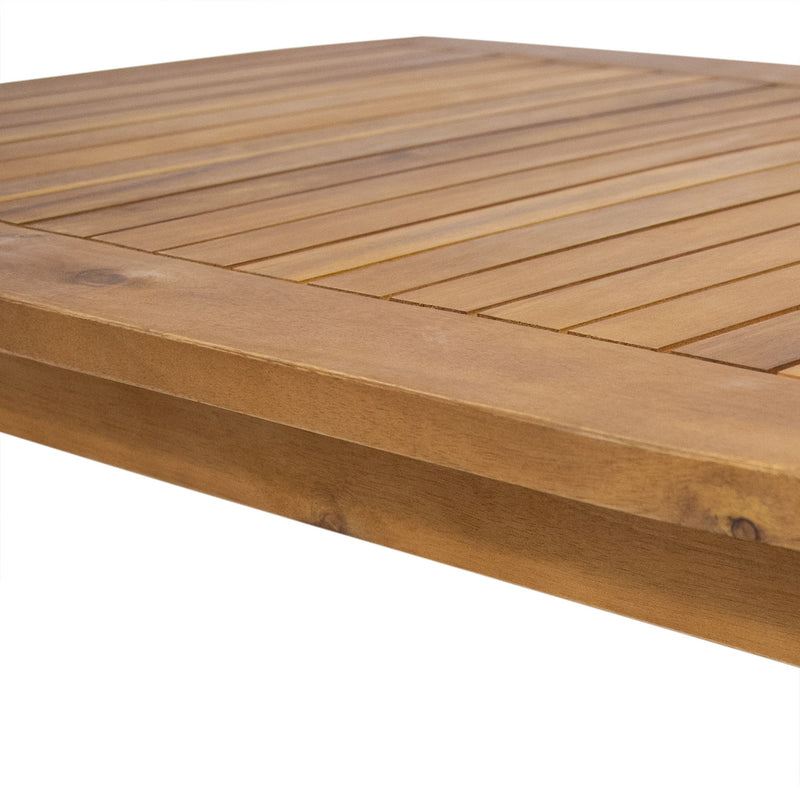 Outdoor Acacia Wood Loveseat Set With Coffee Table