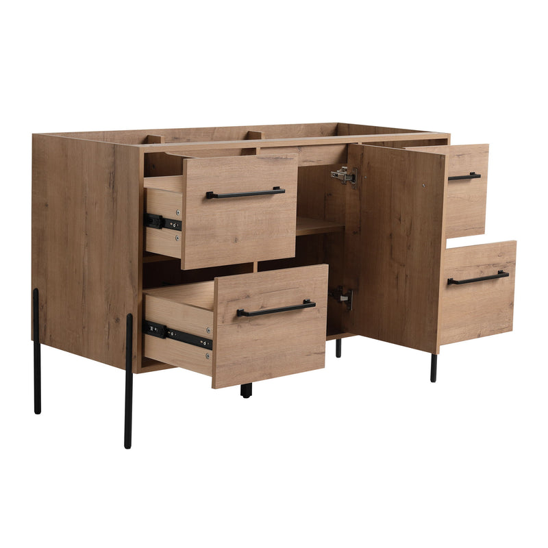 46" Freestanding Bathroom Vanity With Soft Close Doors And 4 Drawers, (Vanity Only) - Imitative Oak