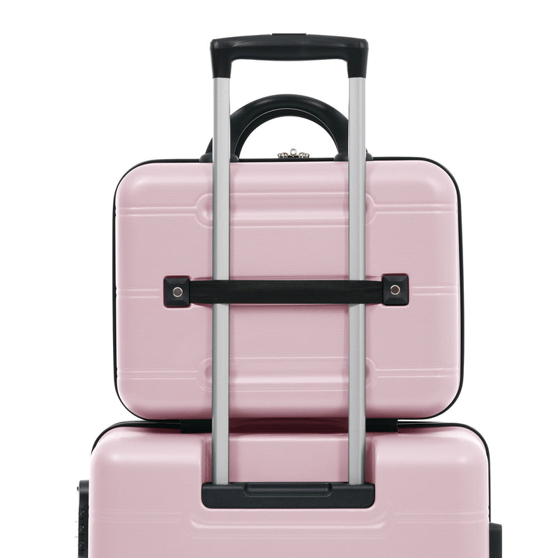 6 Piece Lightweight Hardshell Luggage Set With Double Spinner Wheels, Password Lock
