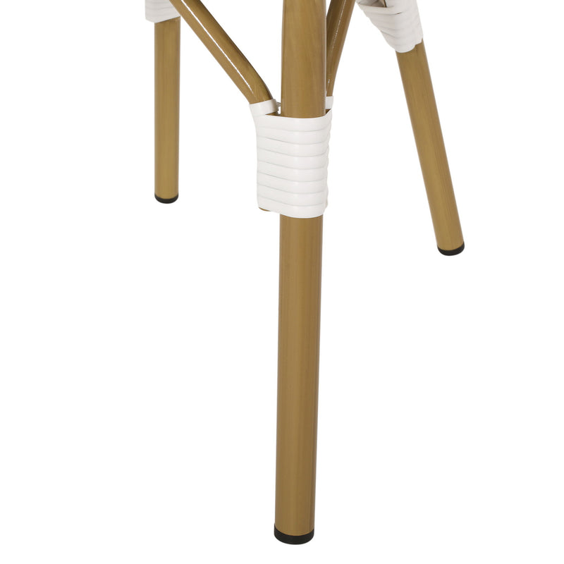 Chic French Bistro Chair With Durable Rattan And Aluminum Frame
