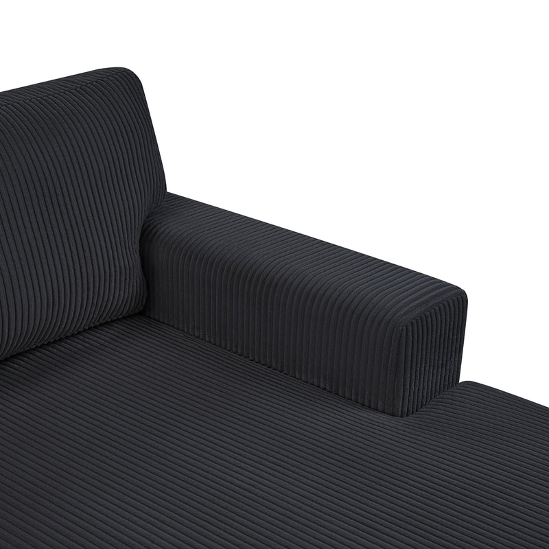 Oversized Sectional U-Shaped Sofa With Chaise Lounge And Three Soft Throw Pillows