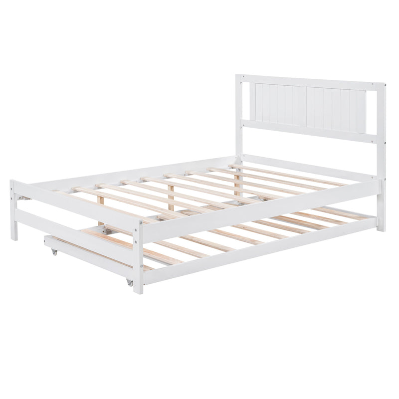 Platform Bed With Adjustable Trundle