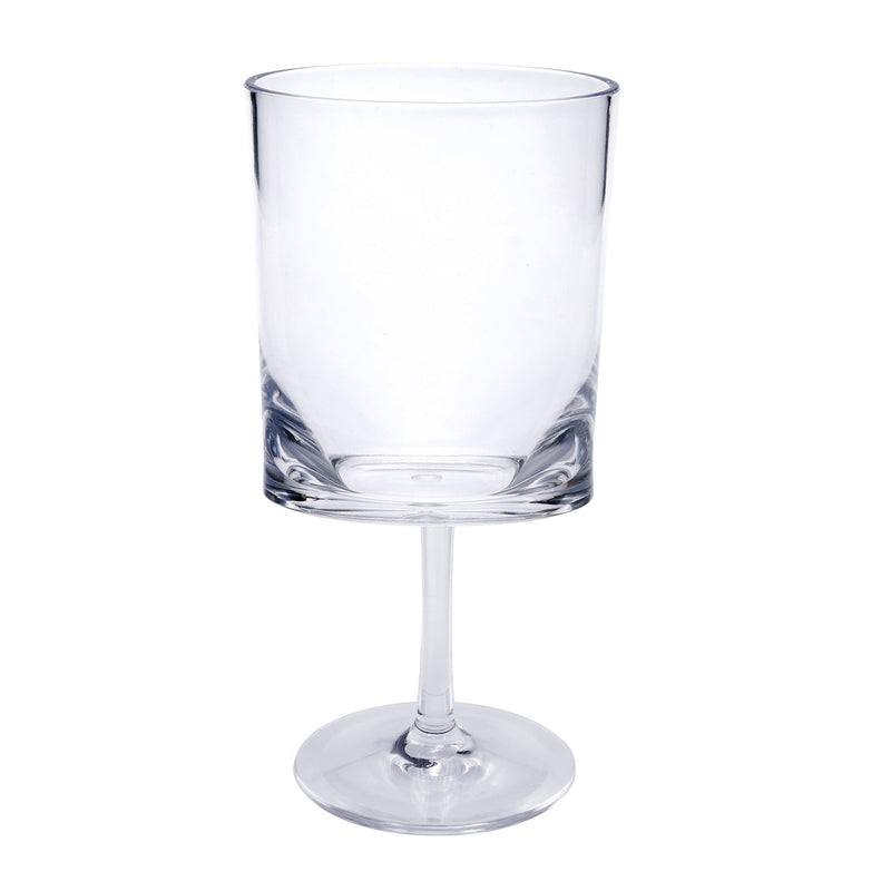 Halo - Leadingware Oval Plastic Wine Glasses (Set of 4) Unbreakable Bpa Free Acrylic, 12Oz - Clear