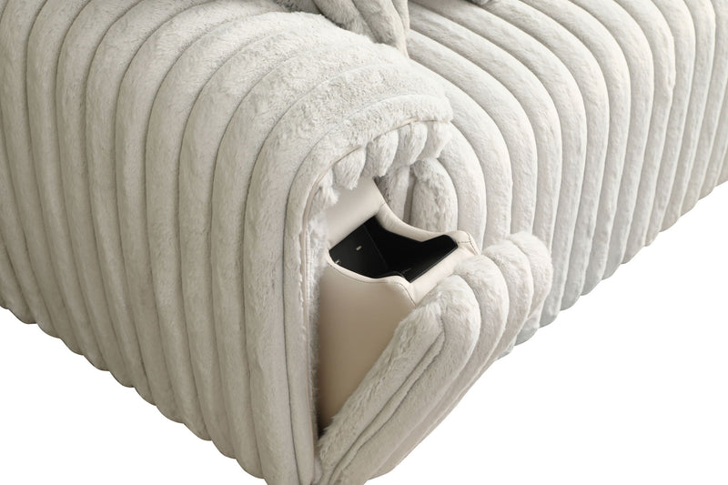 Jaya - Power Motion Sofa With Sleeper & USB Port - Light Gray