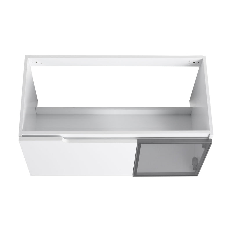 Wall Mounted Bathroom Vanity With Sink, 2 Soft Close Doors, Cabinet & Half Door