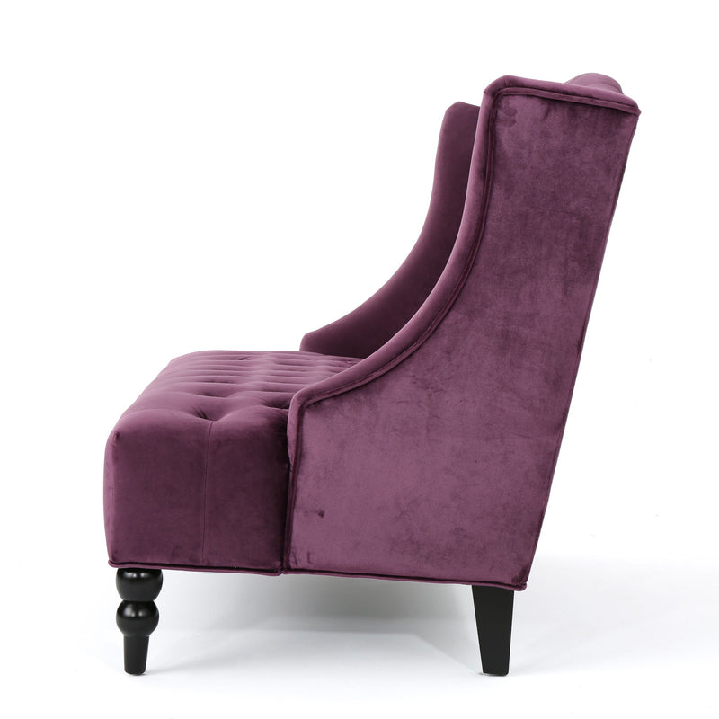 Nurturing - Upholstered Loveseat With Wing Back And Diamond Tufting