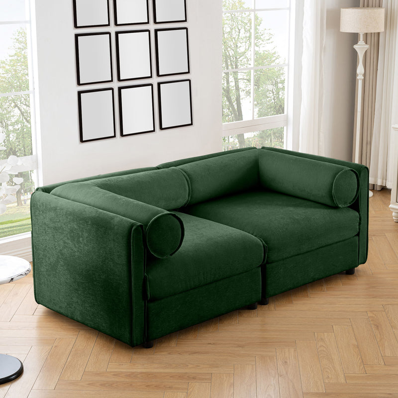 Stylish Sofa With Storage Seat And Cylindrical Backrest