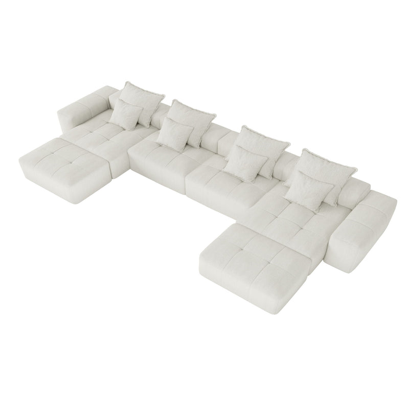 Modern Oversized Diy Combination Modular Sectional Sofa With Pillows