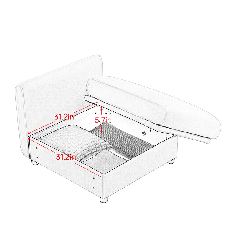 Modern Modular Sectional Sofa With Storag, Contemporary Cylindrical Design