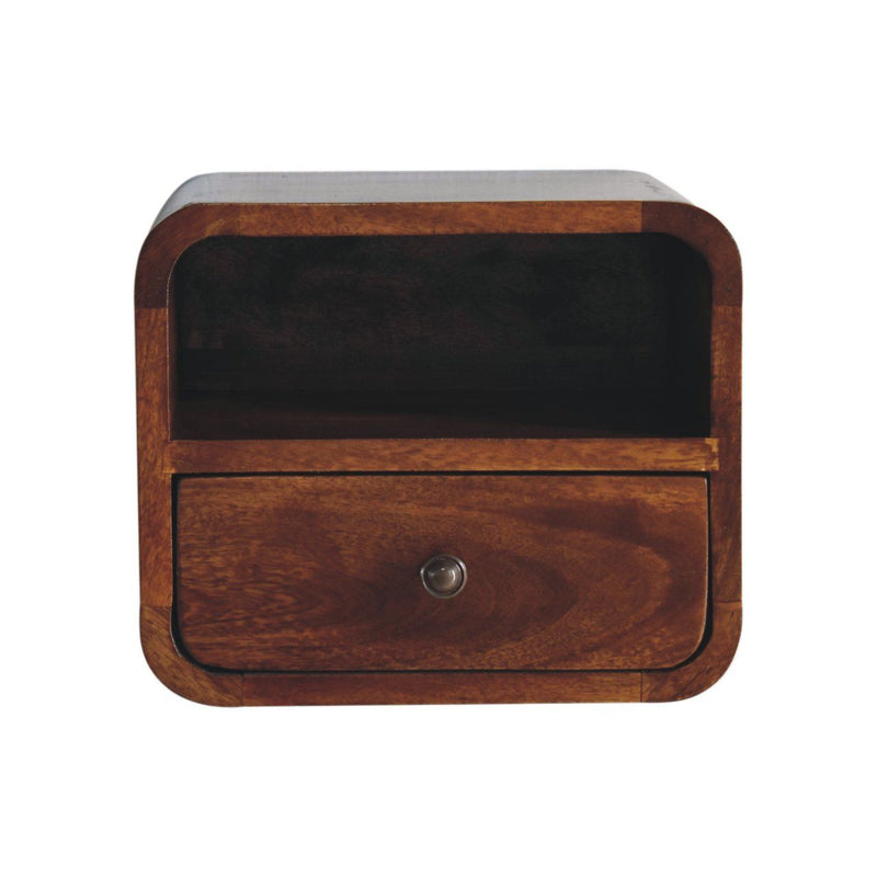 Curved Upper Slot Floating Nightstand
