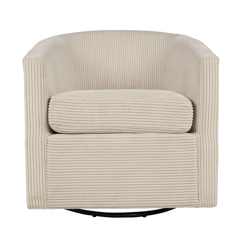 Swivel Accent Chair With U Backrest, Plush Cushion Living Room Furniture