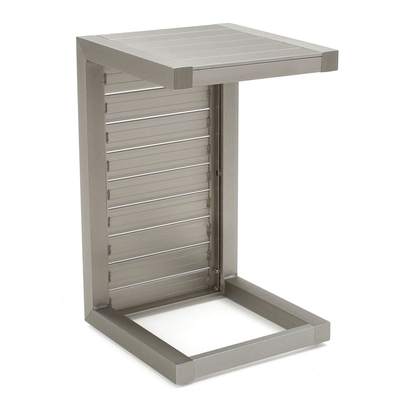 Aluminum Outdoor C - Shaped Side Table For Patio