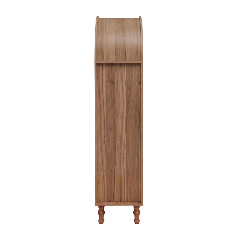 Tall Kitchen Pantry Cabinet With Hollow Carved Doors Adjustable Shelves Versatile Storage Cabinet For Kitchen - Walnut