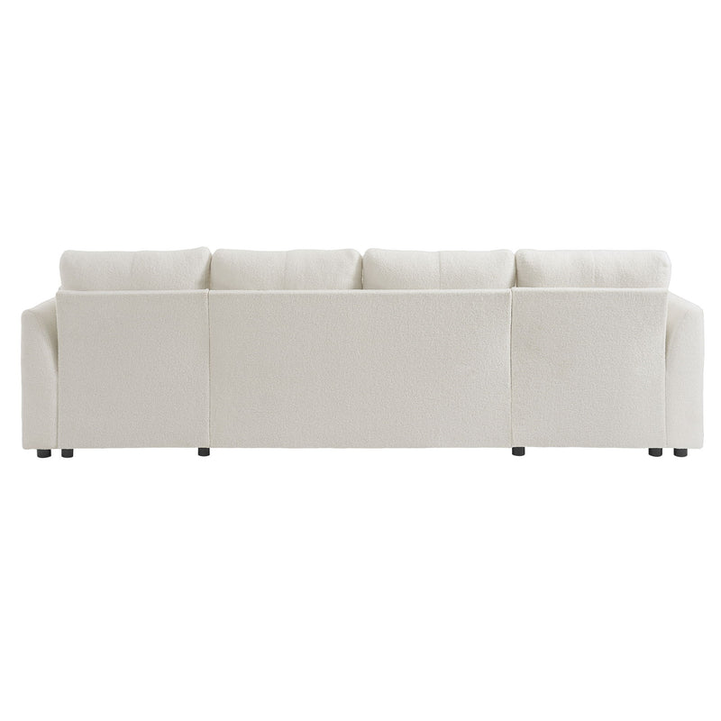 U-Shaped Sectional Sofa Bed With Storage And USB Ports