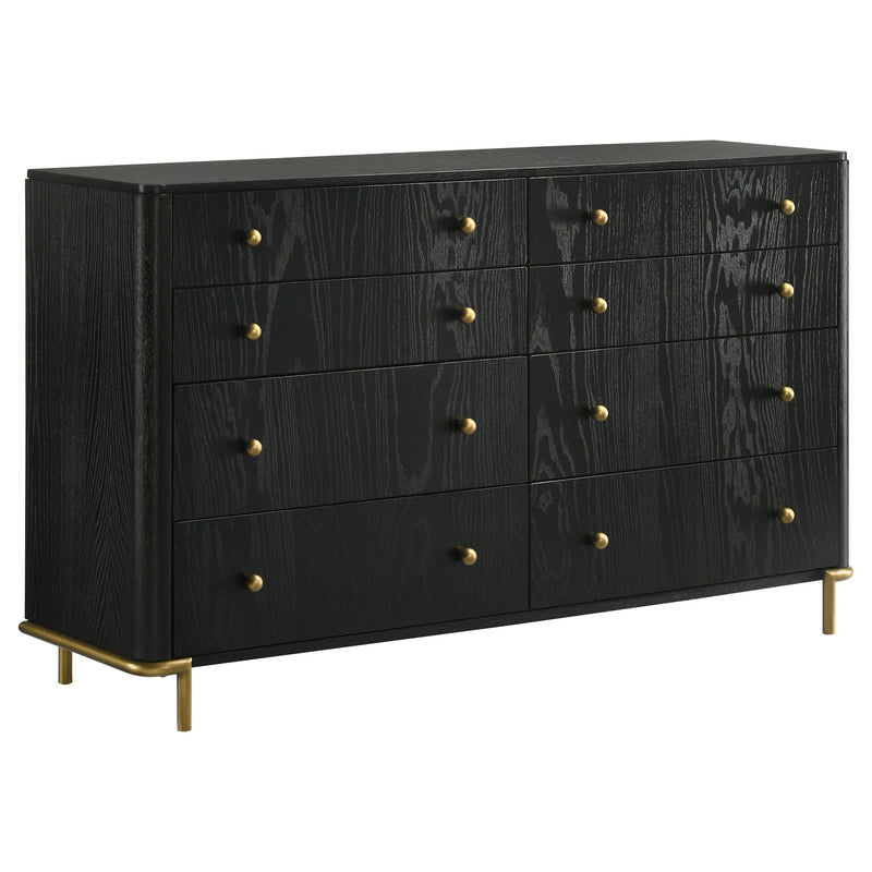 Anser - 8 Drawer Dresser - Black