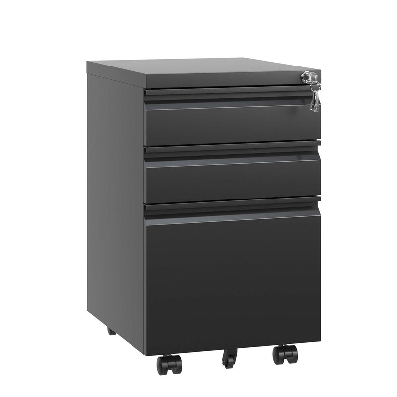 Metal Drawer Mobile File Cabinet With Lock For Home Office Organizer