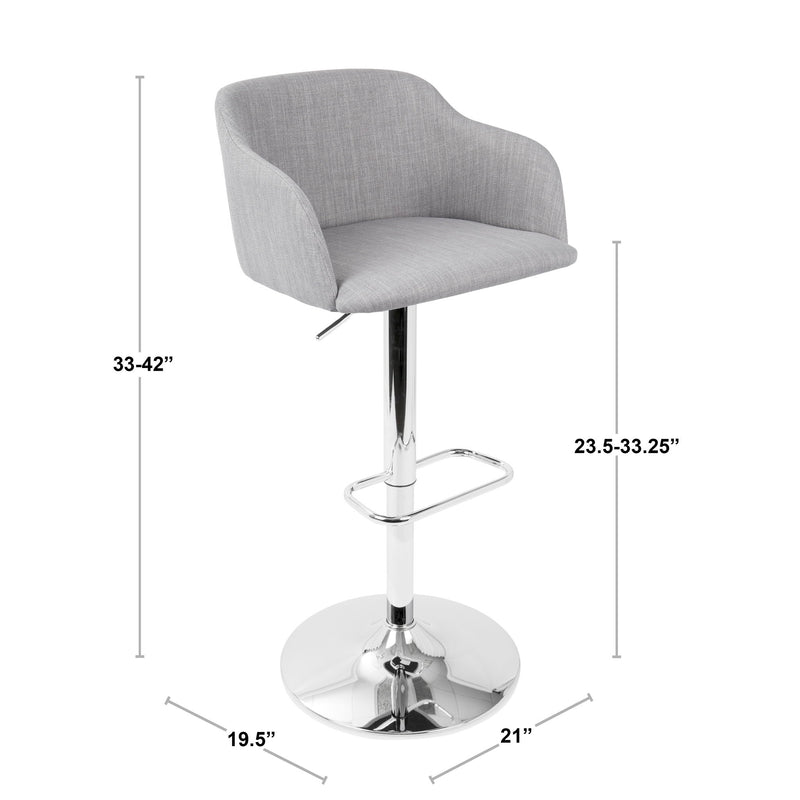 Daniella - Contemporary Adjustable Barstool With Swivel - Gray