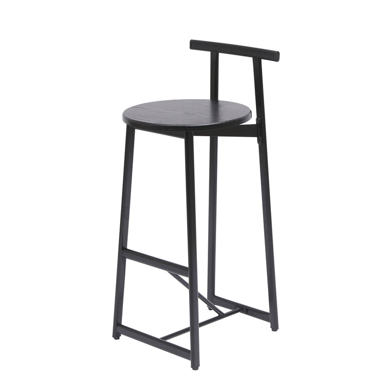 Modern Bar Stools With Backrest For Kitchen (Set of 3)