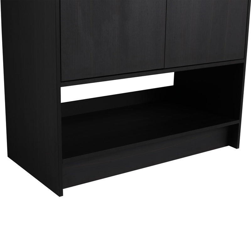 Modern Bathroom Vanity With Ceramic Sink, Freestanding Cabinet, Soft Closing Doors