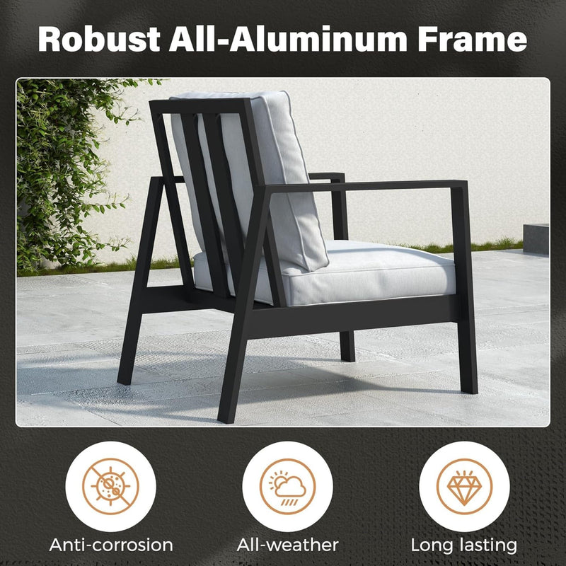 3 Seat All-Weather Patio Sofa With Cushions