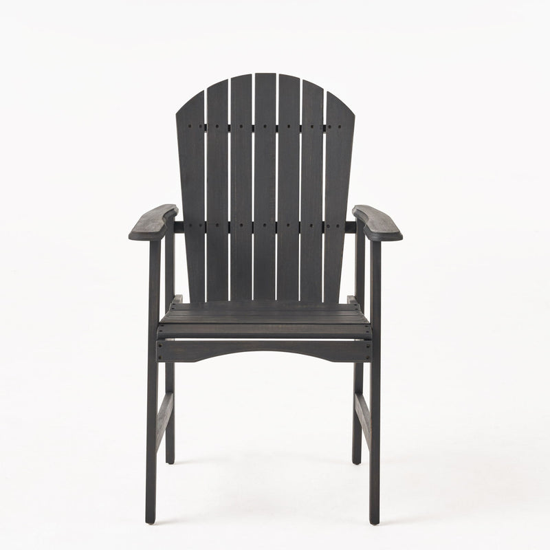 Outdoor Weather Resistant Acacia Wood Adirondack Dining Chairs (Set of 2)