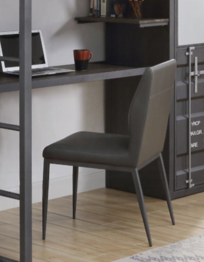 Cargo - Synthetic Leather Chair - Gray / Gunmetal