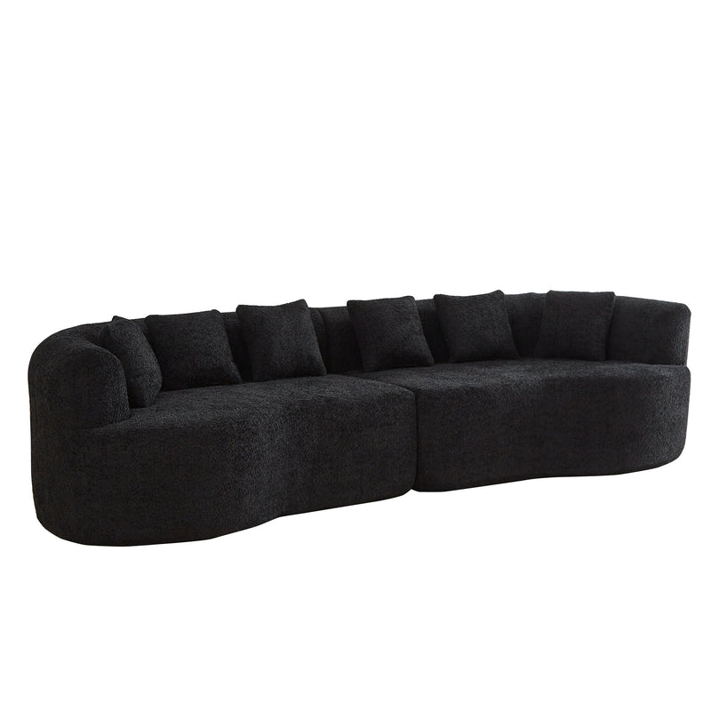 Curved Sectional Sofa With 6 Pillows