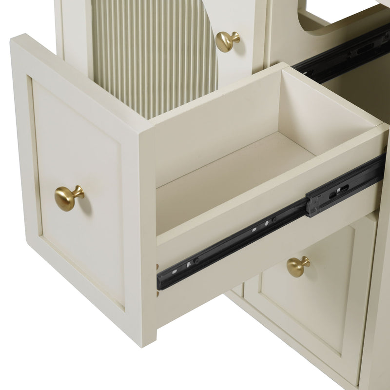 Wall-Mounted Bathroom Vanity Set With Sink, 2 Drawers And Soft-Close Door