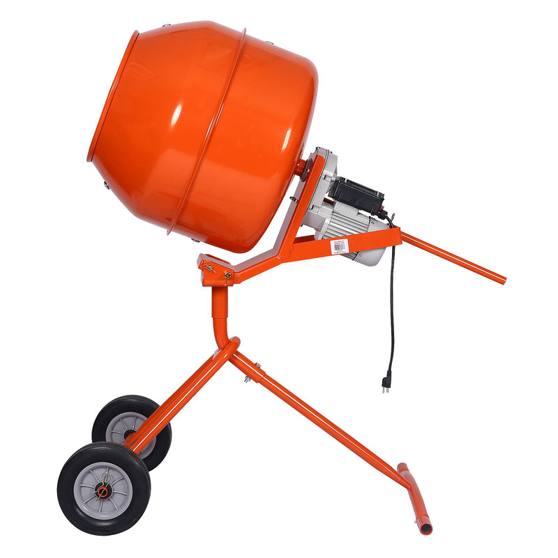 Portable Concrete Mixer With Etl Certificated Copper Motor, Electric Cement Mixer, 5.0 Cu. Ft. - Orange