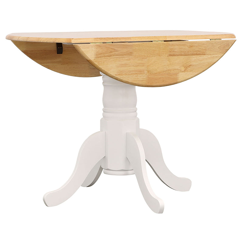 Greer - 5 Piece Dining Set With Drop Down Leaf Table And Curved Back Chairs - White