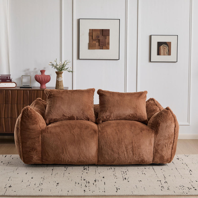 Giant Bean Bag Couch, Ultra Soft Fluffy Loveseat For Living Room