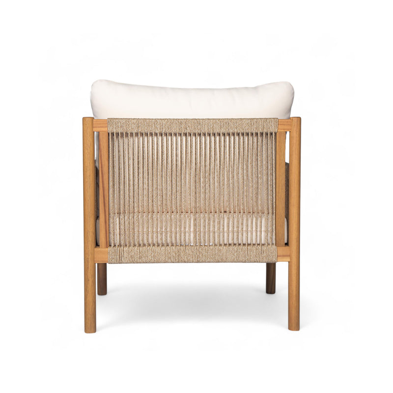 Modern Outdoor Woven Lounge Chair With Solid Wood Frame - Teak