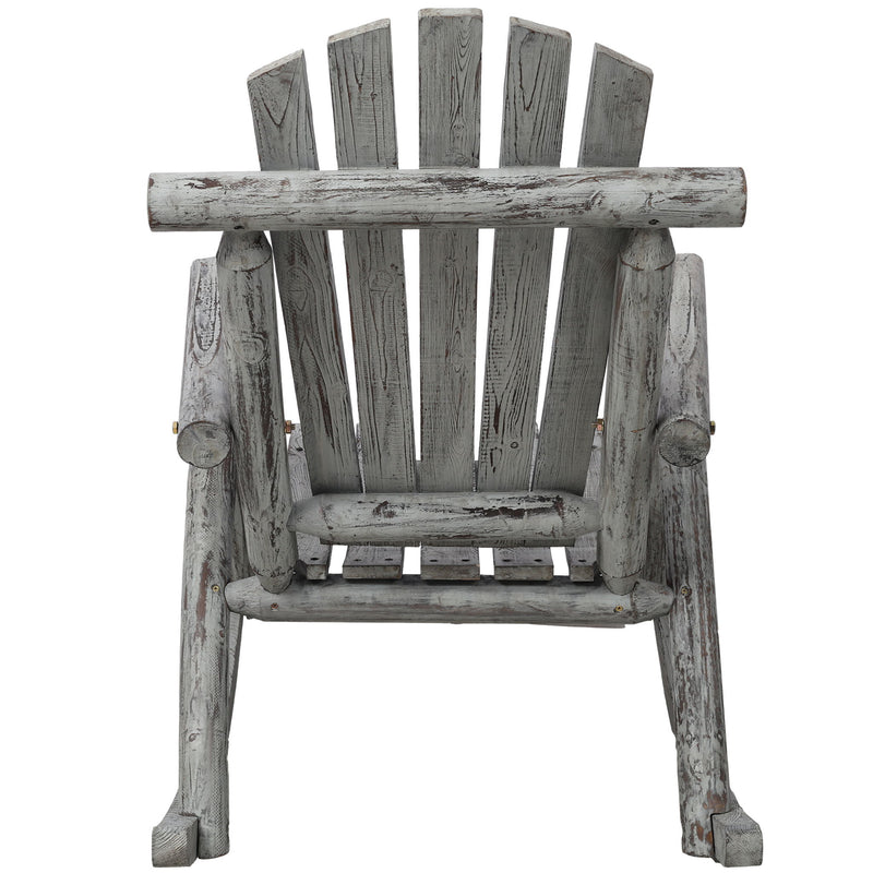 Durable Wooden Porch Rocker, Fir Log Rocking Chair
