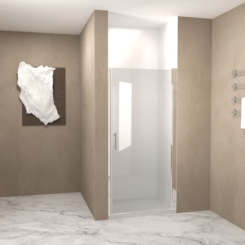 Shower Door With Explosion Proof Safety Film - Brushed Nickel