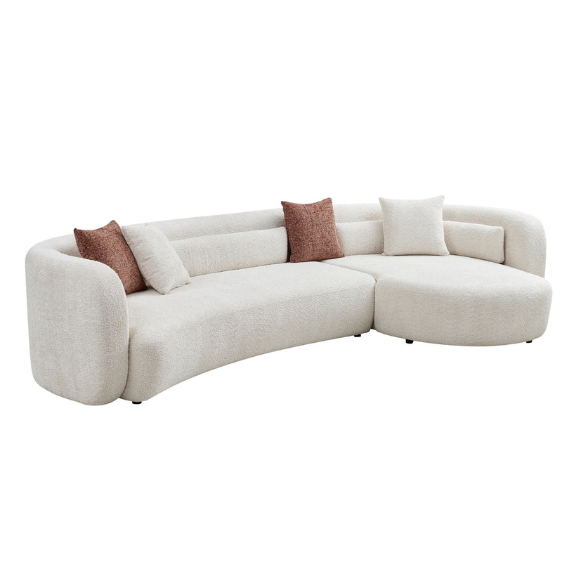Curved Sectional Sofa, L - Shape Modular Chaise