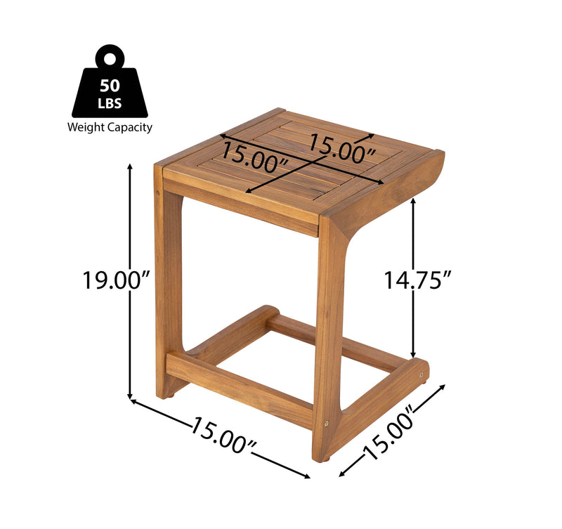 Ashwell - Acacia Wood Side Table - Teak